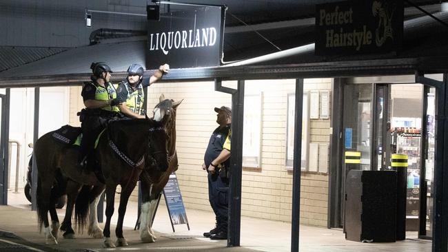 An NT Police operation in Alice Springs. There needs to be a stronger police presence, including the Australian Federal Police. Picture: Liam Mendes/The Australian