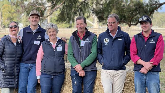 Lucy Gubbins, Edward Gubbins, Amanda McFarlane, Hamish McFarlane, Tom Gubbins and Sam Reid at Pardoo Cattle Co. Picture: Supplied by Emily McCormack