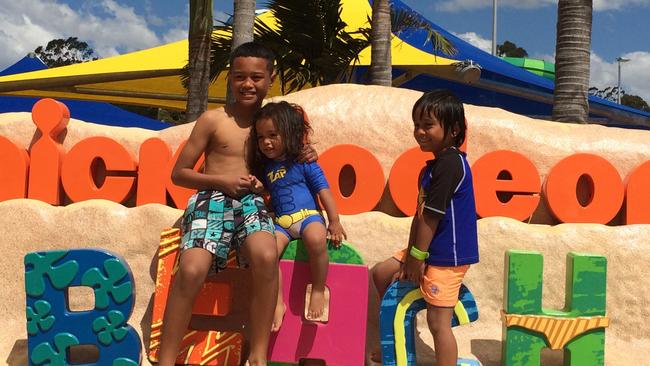 Zwarn 11, Raiden 2, Tahi, 6, lap up the fan at Nickelodeon Beach at Wet’n’Wild Prospect.