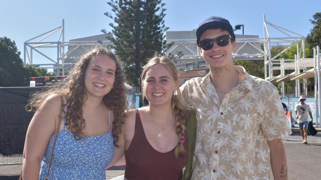 Jordan McKenzie, Imogen Baker and Henry Wells at the 2022 Caloundra Music Festival. Photo: Elizabeth Neil