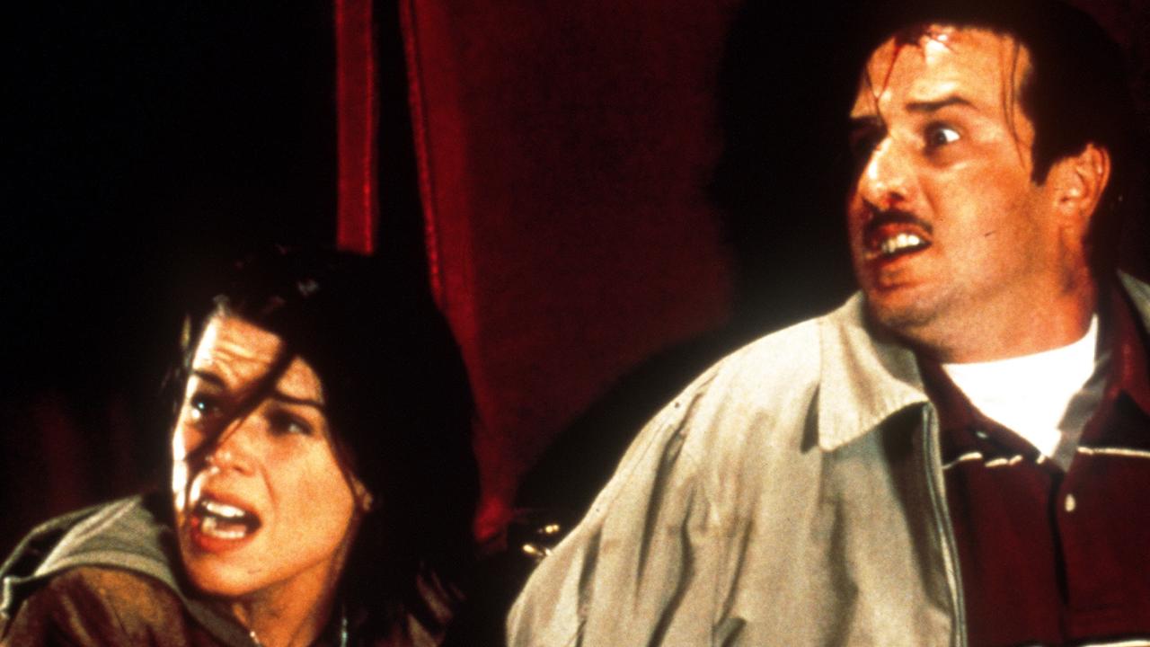 Neve Campbell with David Arquette in Scream 3.