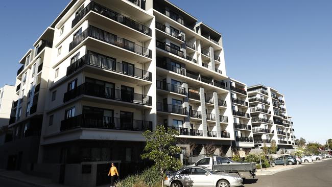 A large apartment complex in Brunswick West, one of the Melbourne suburbs which go into lockdown on Thursday. Picture: Getty Images