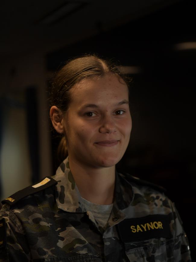 Darwin local and midshipman Jacinta Saynor joined the navy for travel and work opportunities. Picture: (A)manda Parkinson