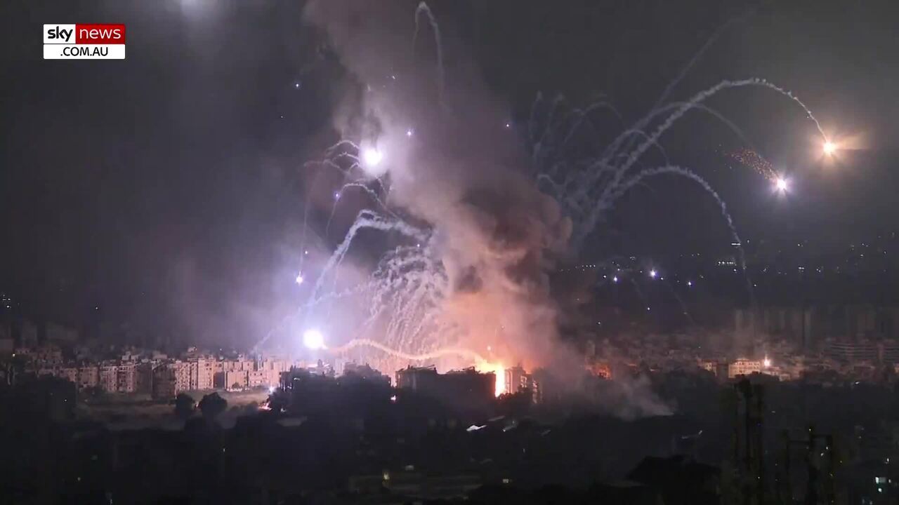 Dramatic footage shows Israeli rockets hit Beirut