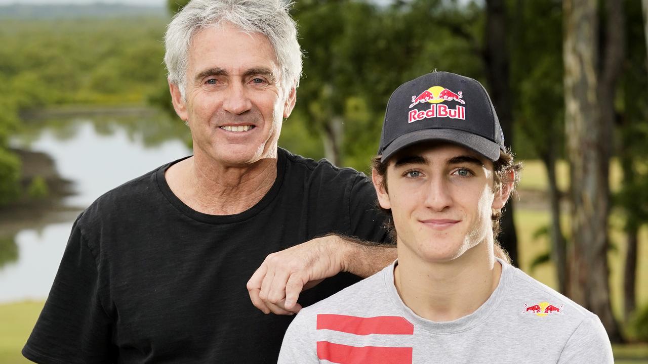 Multiple world 500cc World Championship-winning motorcyclist Mick Doohan (left) and son Jack in 2020.