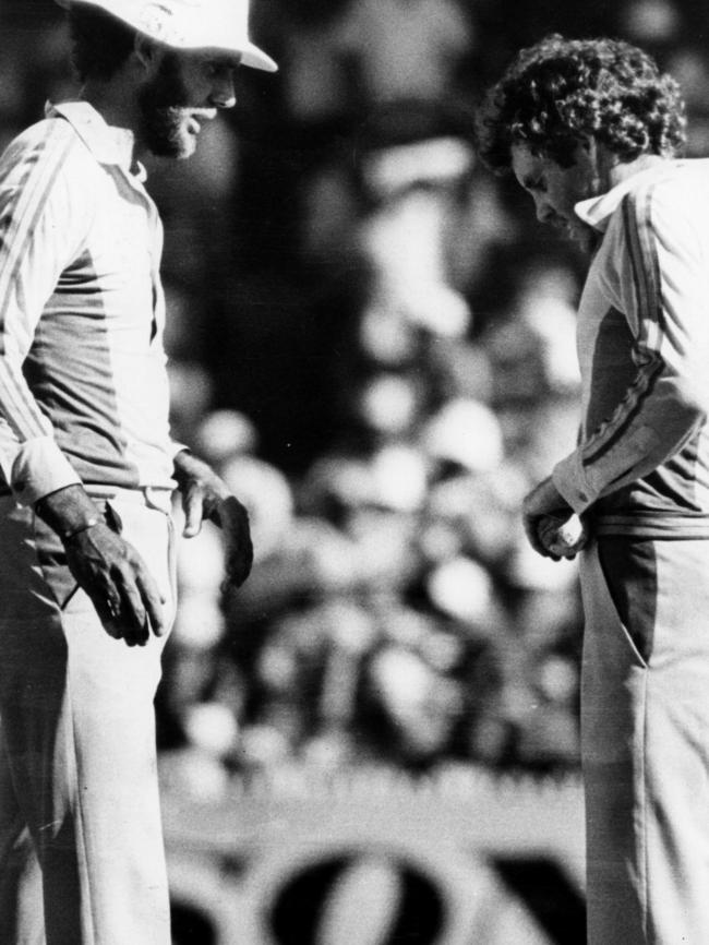 Greg Chappell tells brother Trevor to bowl it underarm.