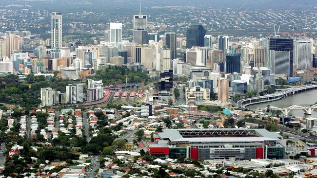 Lang Park (bottom right) will host football matches if Brisbane wins the rights to host the 2032 Olympics. Picture: Mark Calleja