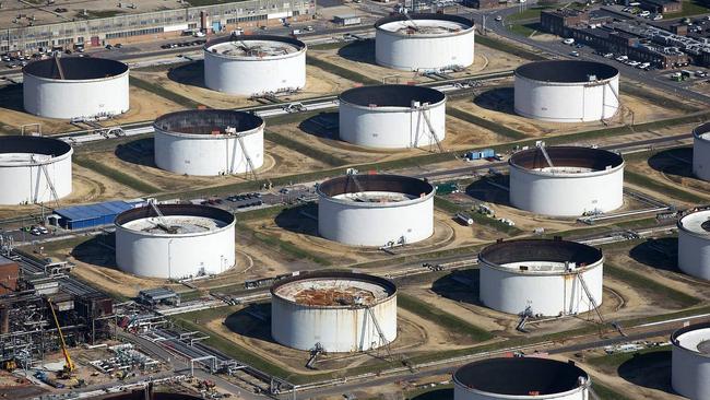 Oil storage tanks at an Exxon refinery. Picture: Bloomberg