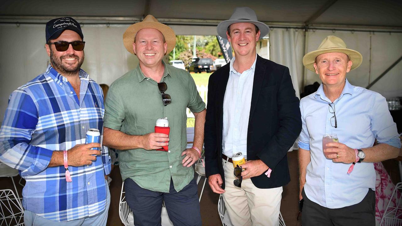 Carl Nancarrow, Adrain Allen, Matt Byrne and Bayden Dodds at the Polo &amp; Provedores, Noosa. Picture Patrick Woods.