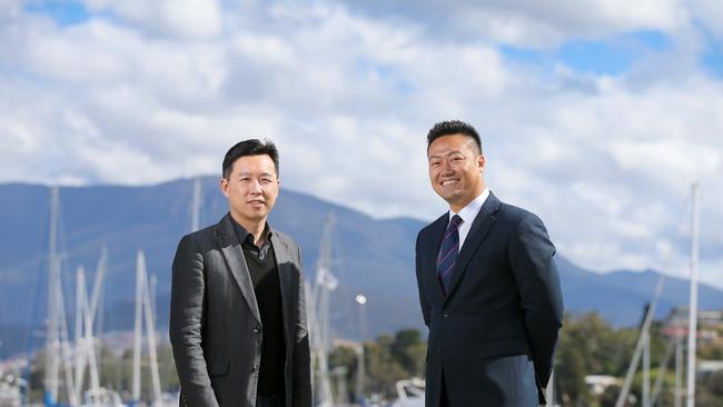 Kangaroo Bay hotel and hospitality school assistant general manager Finely Zhang (right) and Ganche Chua director circa at Kangaroo bay where the development should take place. Picture: Richard Jupe