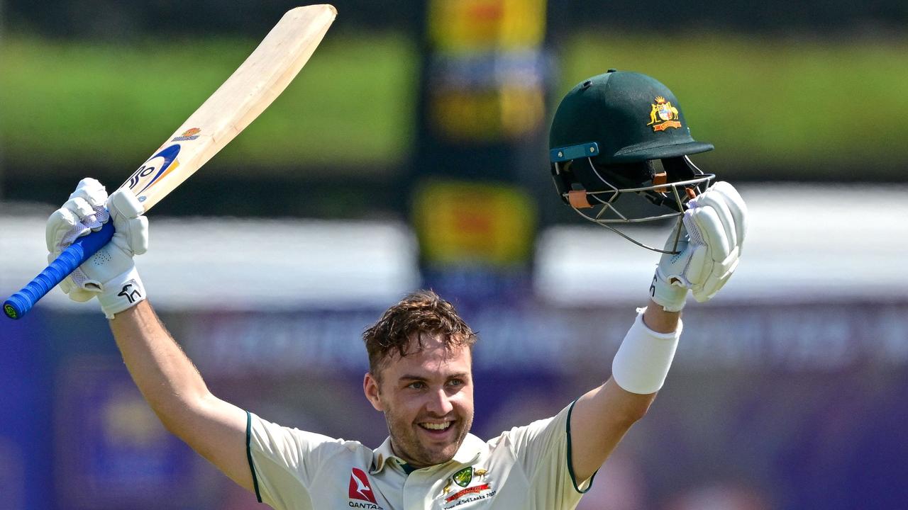 Australia's Josh Inglis scored the second fastest century ever on Test debut. (Photo by Ishara S. KODIKARA / AFP)