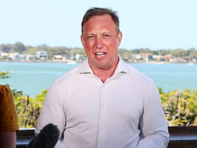 Sandstone Point, October 6 2024. Queensland Premier Steven Miles during a visit to Sandstone Point in Moreton Bay. Picture: Tertius Pickard