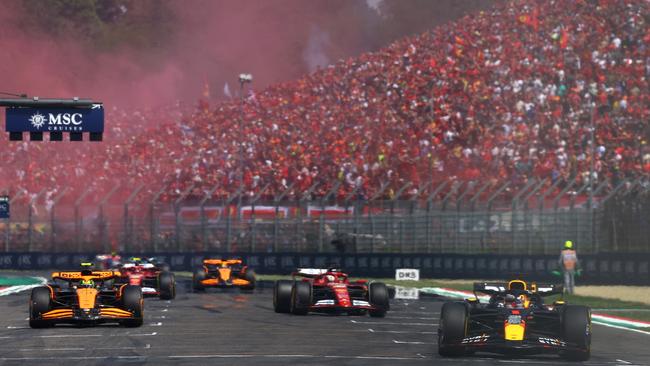 Max Verstappen at the front of the grid. Photo by Clive Rose/Getty Images.