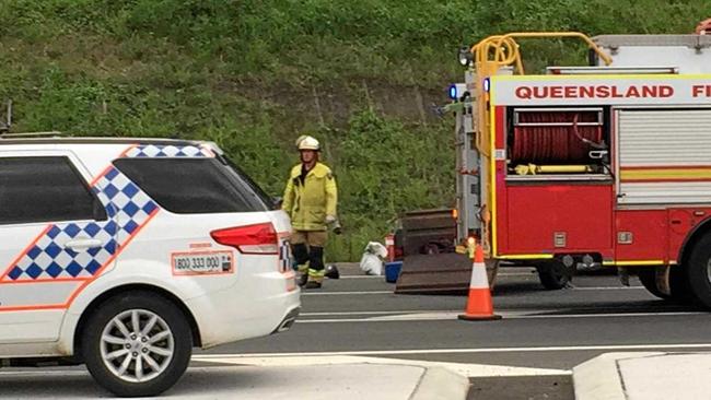 The scene of the tragic accident on the Bruce Hwy north at the United service station last Friday. Picture: Tom Daunt