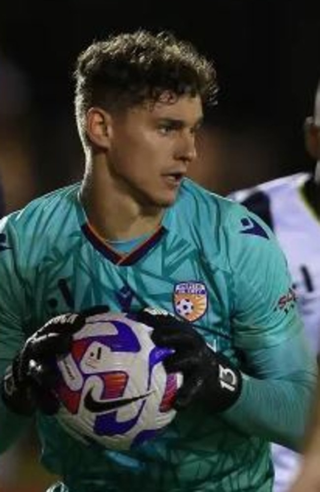 Cameron Cook of Perth Glory in action against The Central Coast Mariners.