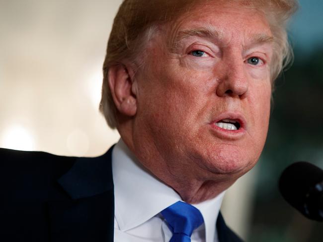 Donald Trump slapped tariffs on Chinese steel and aluminium imports to the US, blaming Beijing’s overcapacity and subsidies, as well as on $70 billion of Chinese goods after claims the Asian power has misappropriated American intellectual property. Picture: AP Photo/Evan Vucci
