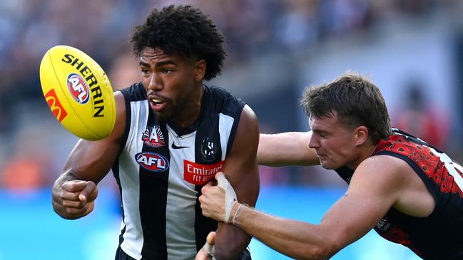 The Pies aren’t getting bang for their buck from Isaac Quaynor’s intercepts. Picture: Quinn Rooney/Getty Images