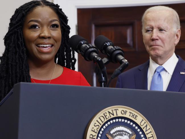 Wife Cherelle Griner expresses relief and gratitude after Joe Biden announced Griner’s release from Russian custody. Picture: Getty Images