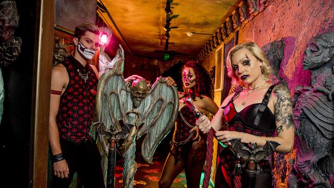 Draculas performers Sam King, Ruby Gunnis and Taylor Reweti. Picture: Jerad Williams.