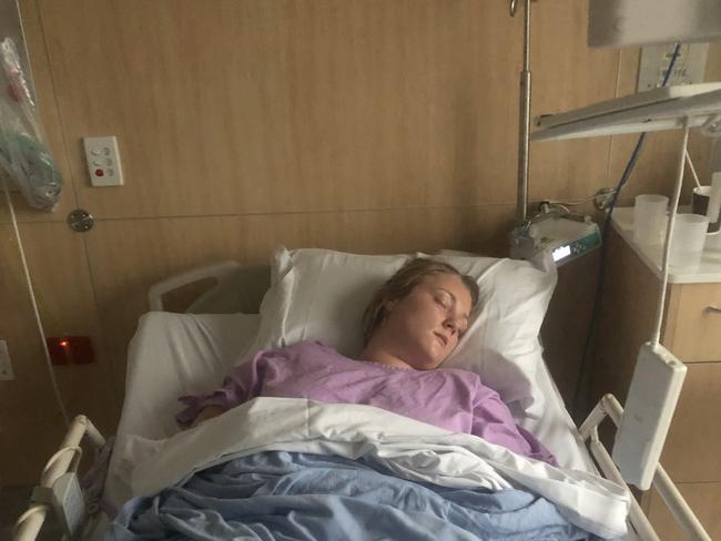 Shafiqa Irwin (pictured) and partner Alexander Heilpern from Wilson's Creek were hit by a landslide in their rental house in during the floods. Picture: Supplied