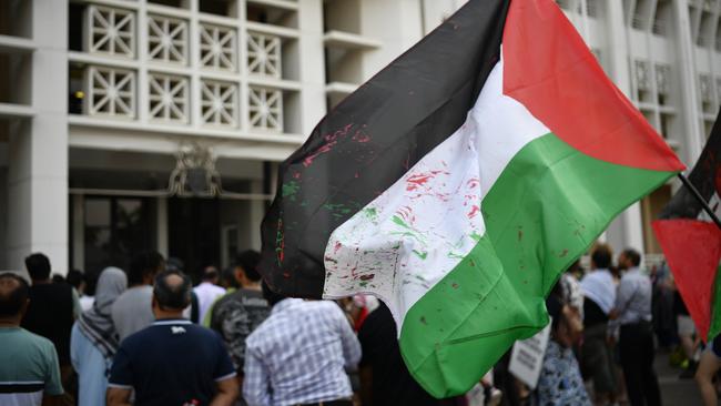 Hundreds of Territorians attended a protest outside of NT parliament on Friday October 27 calling for a ceasefire in the Gaza conflict.