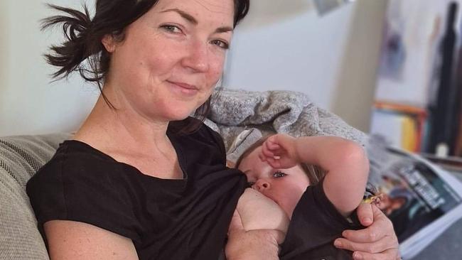 Jacqui  Faliszewski  was forced to stop breastfeeding her daughter Evie following her cancer diagnosis. Picture: Supplied