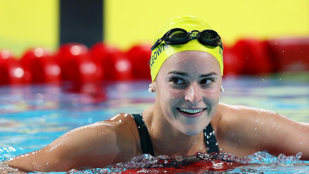 Kaylee McKeown beams after winning the 200m backstroke Picture: Clive Brunskill/Getty Images