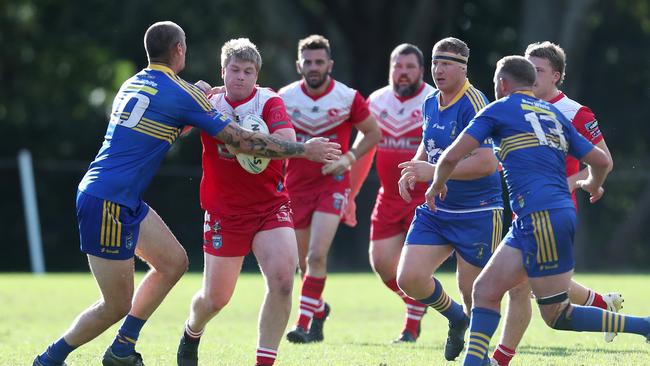 Sam Paul crossed for Kincumber’s second try. Picture: Sue Graham