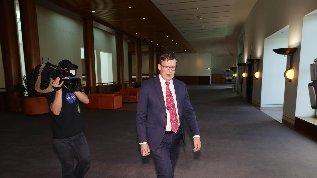 Alan Tudge left a press conference early on Wednesday to avoid questioning on the issue. Picture: NCA NewsWire / Gary Ramage