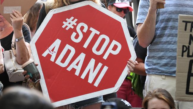 Adani protests in north Queensland have been called “illegal, unsafe and far from peaceful”. Picture: AAP