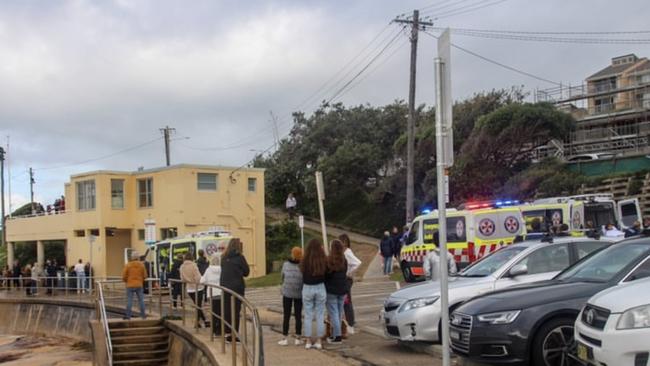 Three ambulances and the CareFlight emergency rescue helicopter were sent to treat the two teens hurt by massive waves in the South Curl Curl pool. Picture: Tamara Toon Photography.