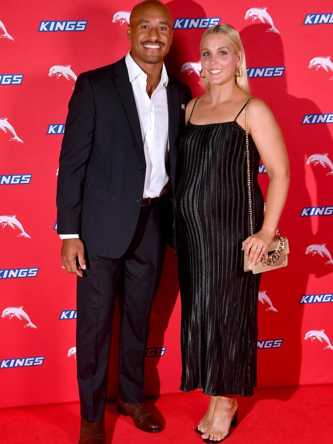 Felise and Rebecca Kaufusi at the Dolphins season launch. Picture: John Gass