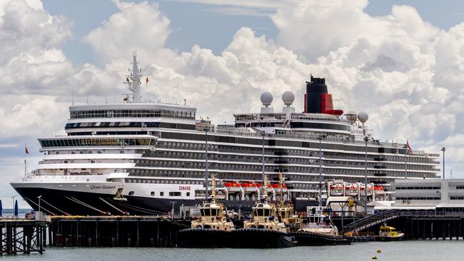 The Queen Elizabeth arrives at the Port of Darwin. Picture: Pema Tamang Pakhrin