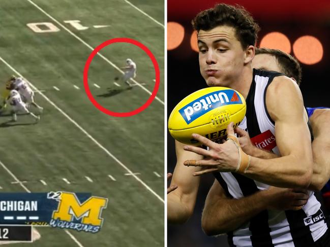 Ex-Collingwood player Flynn Appleby is turning heads in US college football.