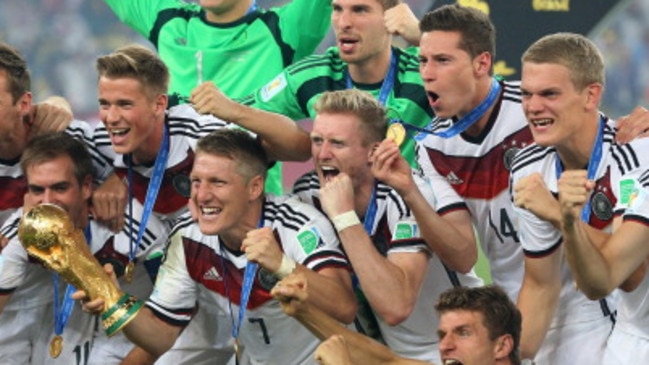 Germany celebrate their 2014 win.