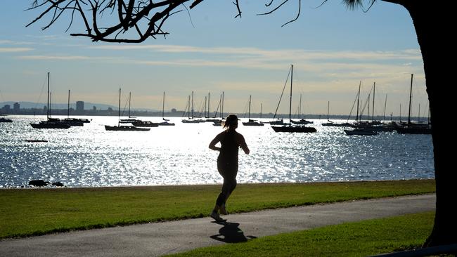 A jogger heads out early on Monday to exercise ahead of the hottest day in a year. Picture: NCA NewsWire