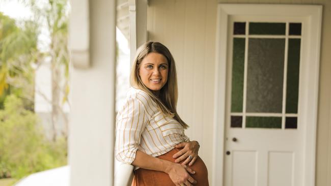 Jess Newman is 35 weeks pregnant and an altruistic surrogate. Picture: Mark Cranitch.