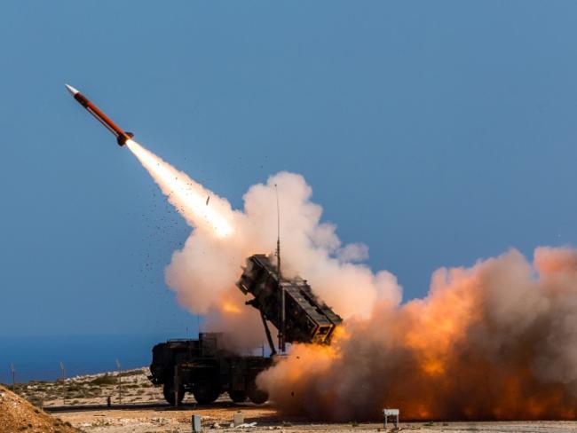 A Patriot weapons system is fired at the NATO Missile Firing Installation in Chania, Greece. Online videos are raising new questions about Saudi Arabia's claims that it has intercepted nearly every ballistic missile launched by Shiite rebels in Yemen with its own Patriot missile systems. Picture: AP