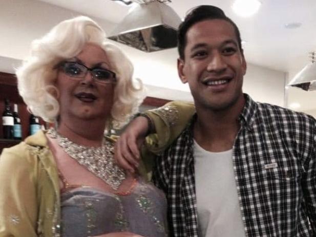 Israel Foalau with drag queen Portia Turbo.