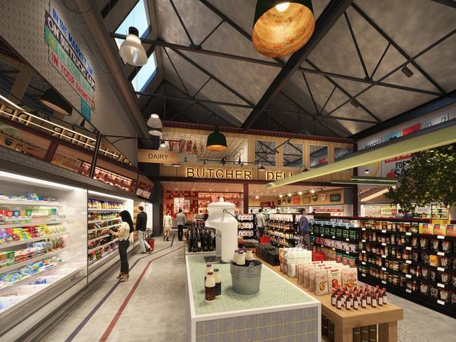 An artist's impression of the revamped Harris Farm showing the new butcher and deli sections. Picture: Shiftmedia