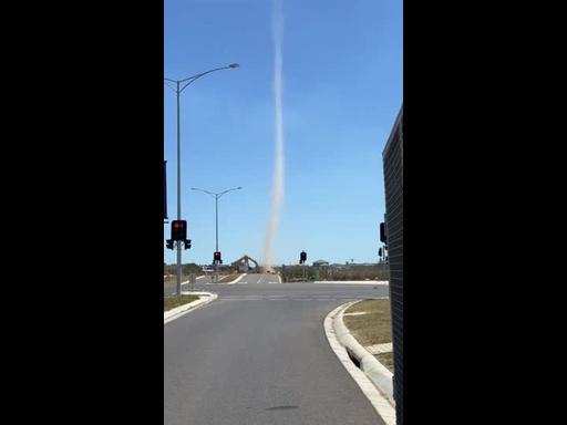 Sand twister hits construction site southeast of Melbourne