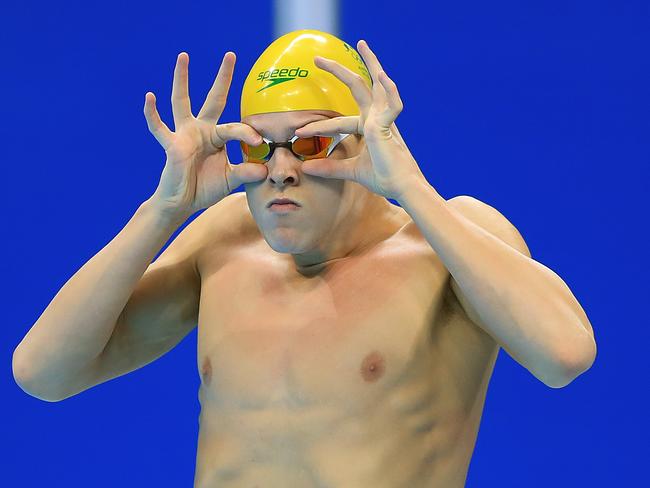 Mitch Larkin finished fourth in the men’s 100m backstroke final. Picture: Alex Coppel.