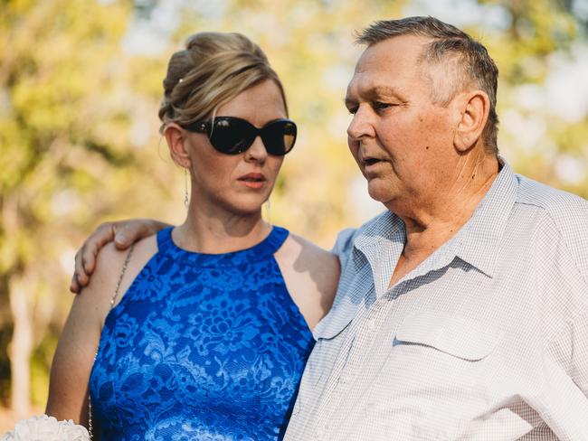 Kylie Kajewski with her father and former Lockyer Valley Fish Restocking Association president Kevin Balke.