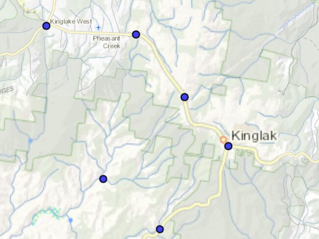 Mobile black spots around Kinglake which was ravaged by fire on Black Saturday.