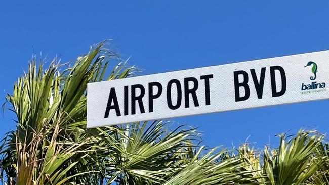 A street sign directing people to Ballina Byron Gateway Airport. Picture: File