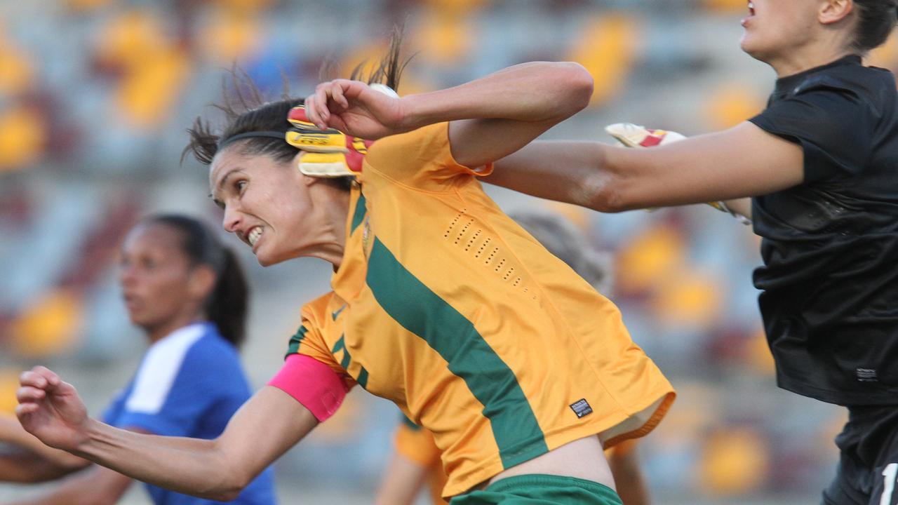 Kate Gill in action for the Matildas. Picture: Adam Smith