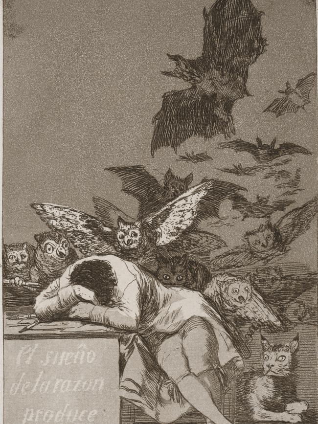 Francisco de Goya Y Lucientes, The sleep of reason produces monsters from the series Los caprichos, 1797-98