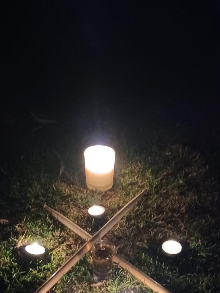 Mark Slaven and another friend held a vigil for Tory Youde, featuring drum sticks, on Croydon High School’s oval on Monday night. Picture: supplied.