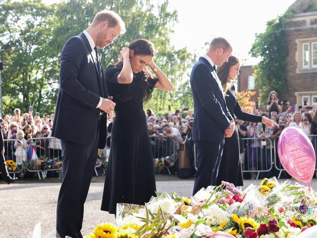 The foursome were greeting fellow mourners of The Queen. Picture: Chris Jackson – WPA Pool/Getty Images