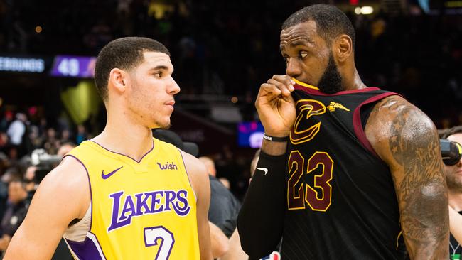 Lonzo Ball and LeBron James.